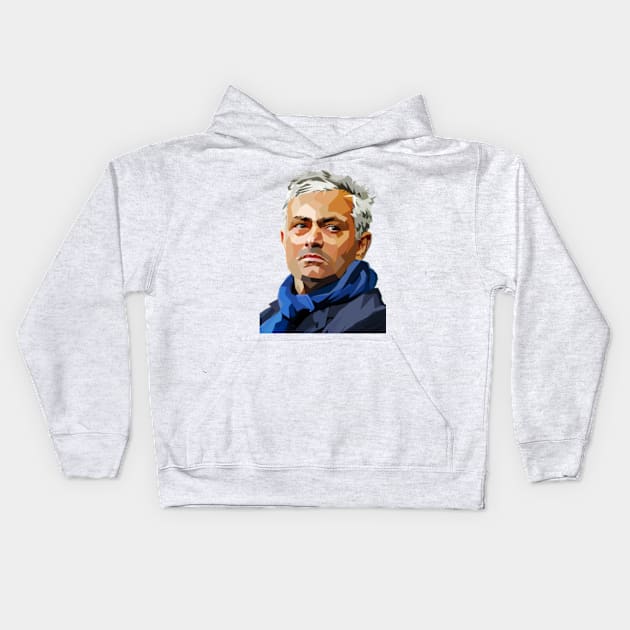 Mourinho Lowpoly Arty Kids Hoodie by Worldengine